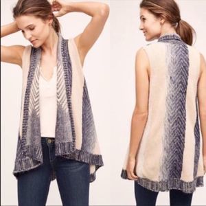 Anthropologie Sleeping on Snow wool blend sweater vest